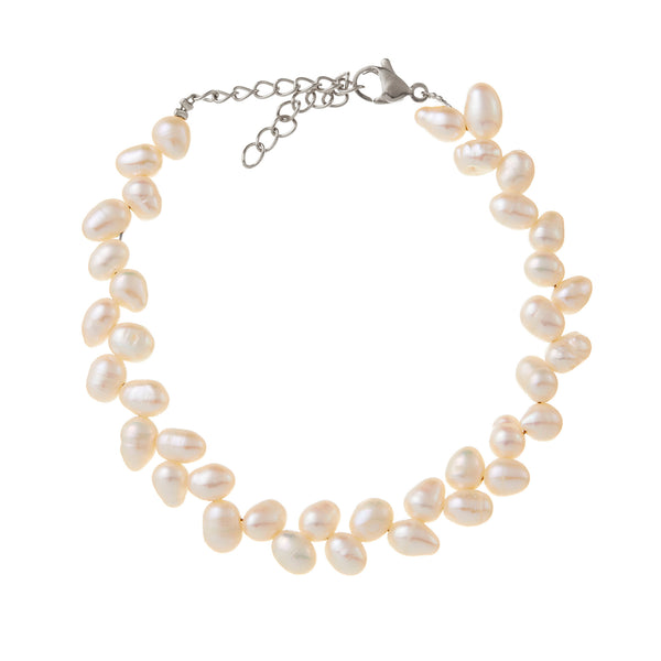 Elegant Silver Pearl Bracelet Modern Bride