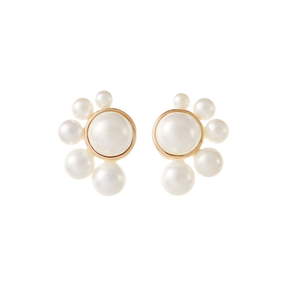 Gold Big Pearl Wedding Earrings by Amelie George Bridal  Edit alt text
