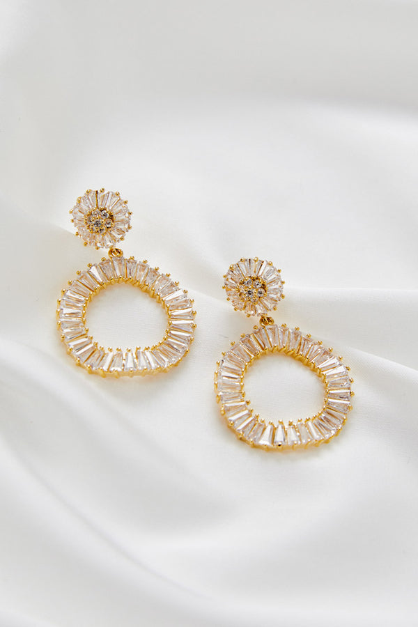 Gold Dangle Earrings For Wedding by Amelie George Bridal