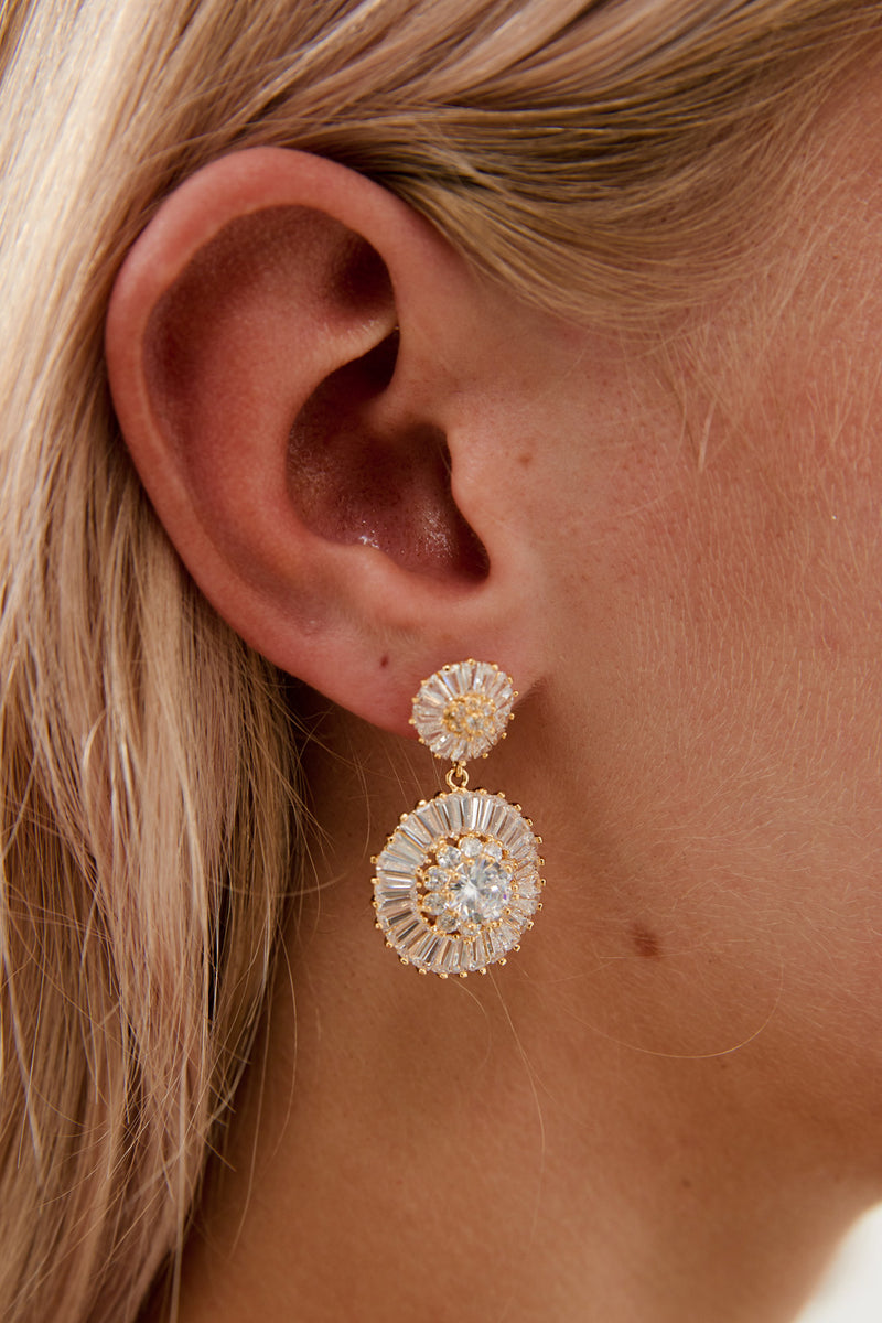 Gold Diamond Earrings by Amelie George Bridal