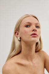 Gold Flower Wedding Earrings by Amelie George Bridal  Edit alt text