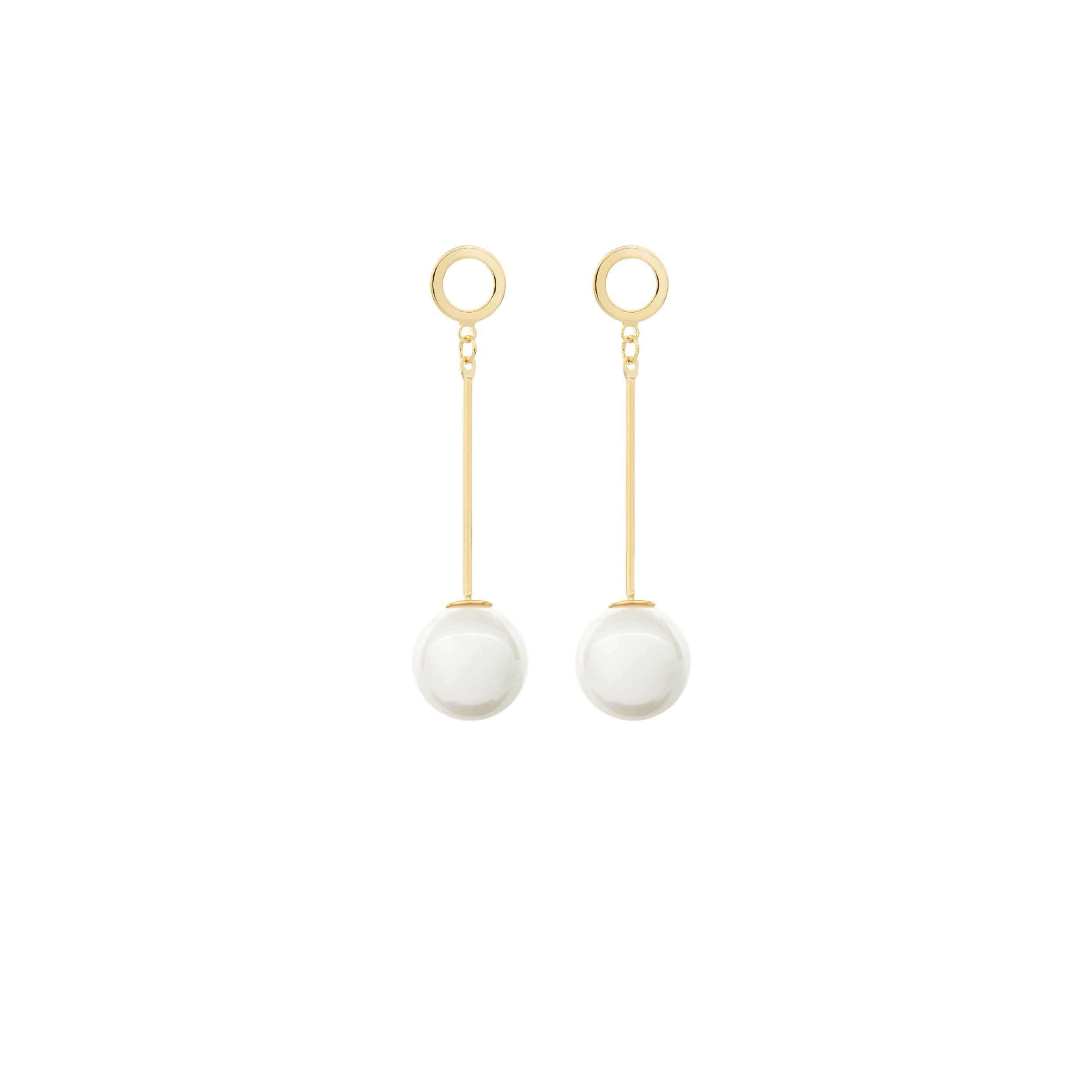 Gold Pearl Drop Earrings by Amelie George Bridal Modern Wedding Jewellery