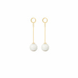 Gold Pearl Drop Earrings by Amelie George Bridal Modern Wedding Jewellery