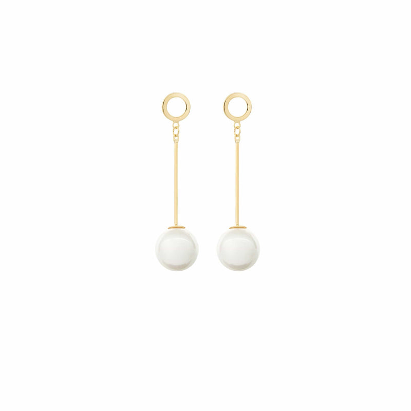 Gold Pearl Drop Earrings by Amelie George Bridal Modern Wedding Jewellery