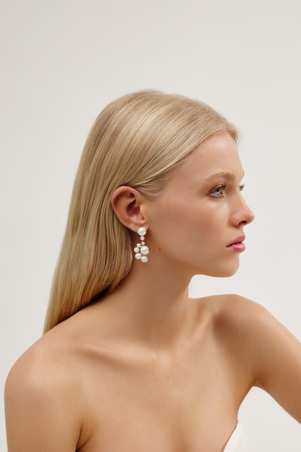 Gold Pearl Drop Statement Bridal