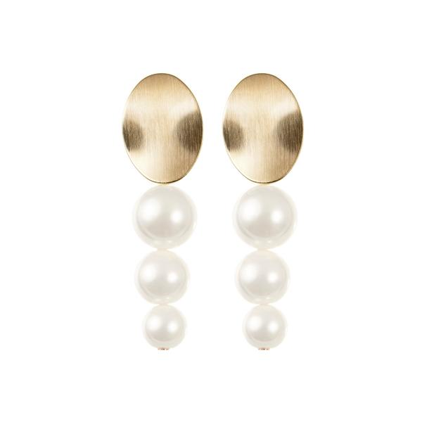 Gold Pearl Drop Statement Earrings by Amelie George Bridal Modern Wedding Jewelry