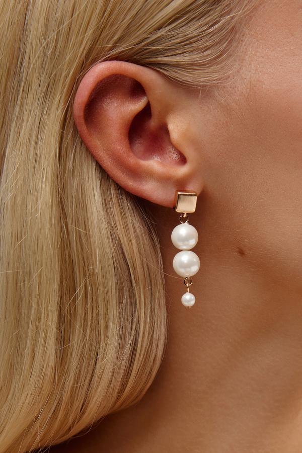 Gold and Pearl Bridal Earrings by Amelie George Bridal 