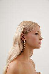 Long Diamond Earring Wedding by Amelie George Bridal-Gold Modern Wedding Jewellery  