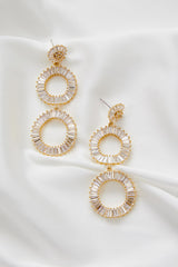 Long Gold Statement Bridal Earrings by Amelie George Bridal 