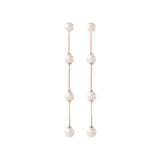 IMOGEN - LONG PEARL CHAIN WEDDING EARRINGS - ROSE GOLD