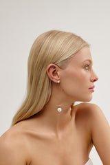 Long Wedding Earrings in Gold by Amelie George Bridal Modern Wedding Jewellery  