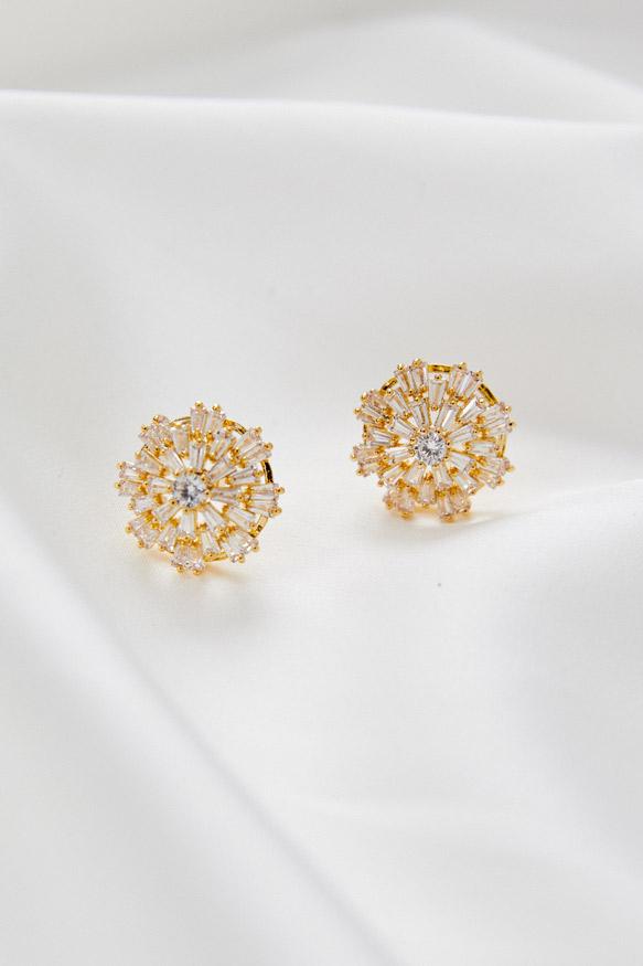 Meghan Earrings Wedding by Amelie George Bridal Gold Modern Wedding Jewellery