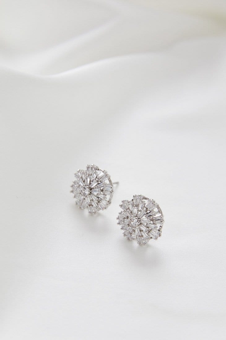 Meghan Earrings Wedding by Amelie George Bridal Silver Modern Wedding Jewellery