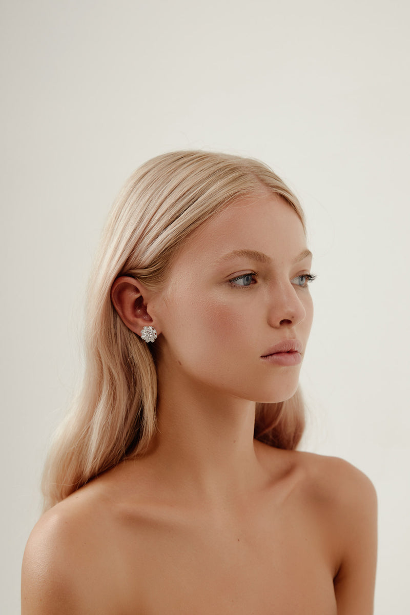 Meghan Markle Wedding Earrings by Amelie George Bridal-Silver Modern Wedding Jewellery