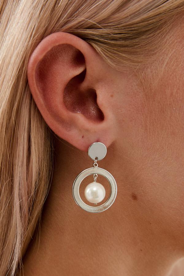 Minimal White Gold Pearl Wedding Earrings by Australian Jewellery Designer