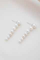 Modern Pearl Wedding Earrings -  Silver Modern Wedding Jewellery  