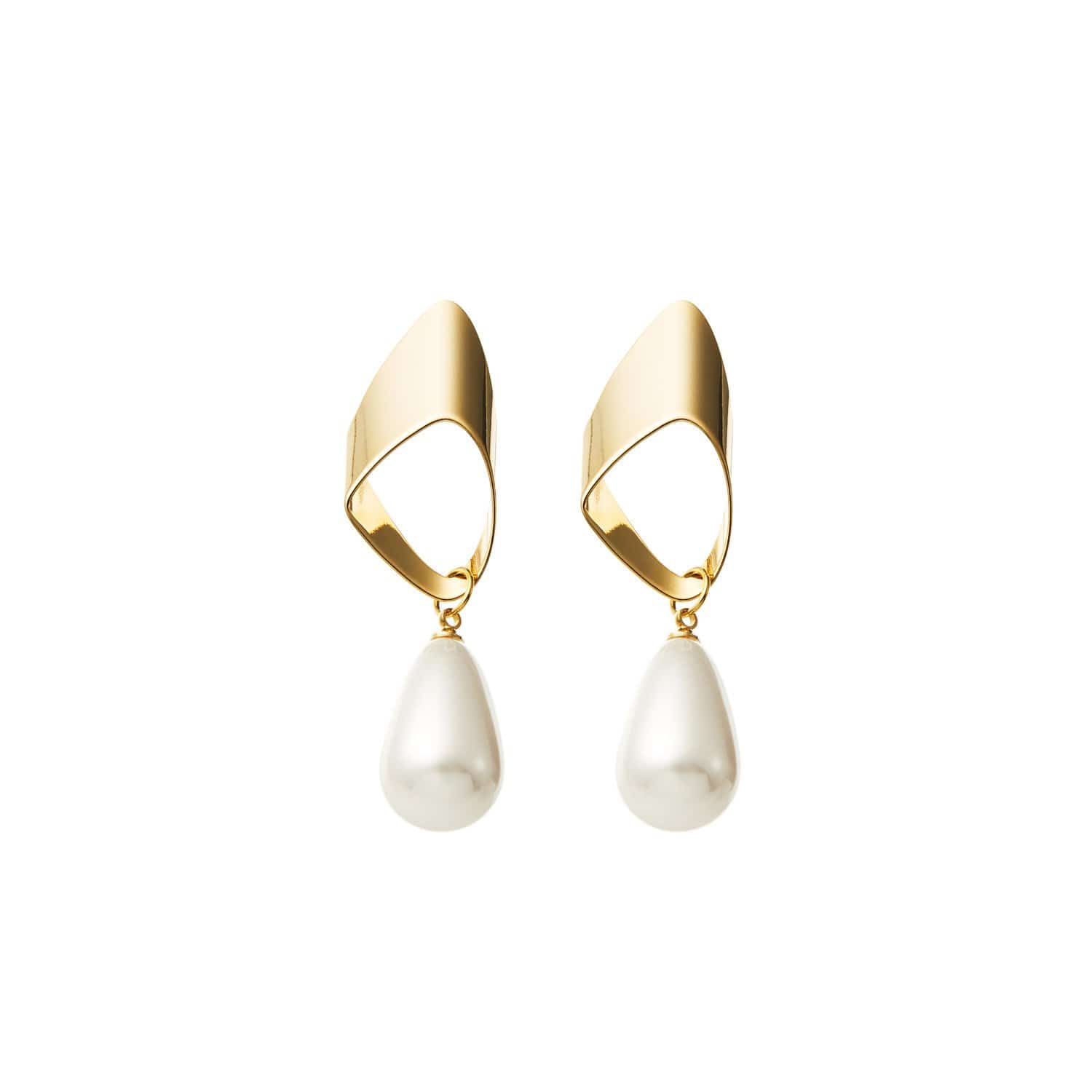 ELWOOD - Pearl Dangle Earrings Wedding in Gold – AMELIE GEORGE PTY LTD