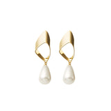 Pearl Dangle Earrings Wedding in Gold by Amelie George Bridal 