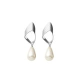 Pearl Dangle Earrings Wedding in Silver by Amelie George Bridal 