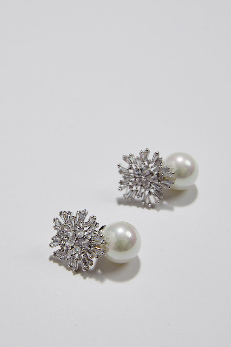 Pearl Wedding Earrings White Gold by Amelie George Bridal