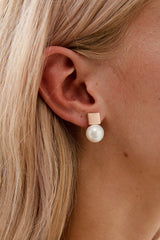 Pearl Wedding Earrings in Rose Gold  by Amelie George Bridal 