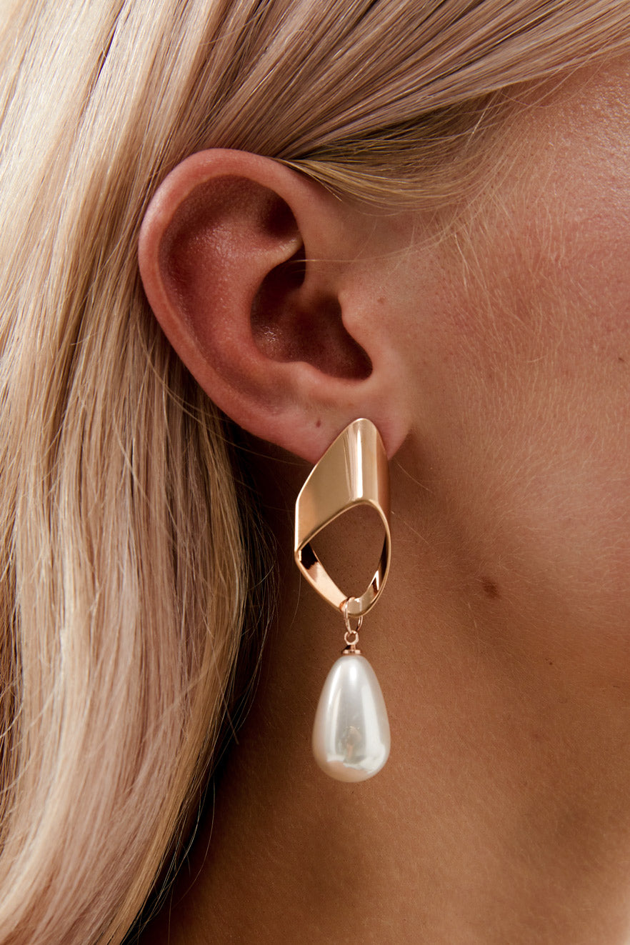 Rose Gold Dangle Earrings for Wedding by Amelie George Bridal