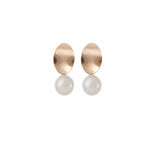 Rose Gold Pearl Drop Earrings by Amelie George Bridal Modern Wedding Jewellery