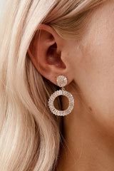 Rose Gold Rhinestone Earrings for Wedding-Amelie George Bridal