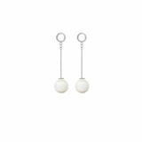 Silver Pearl Drop Earrings by Amelie George Bridal Modern Wedding Jewellery