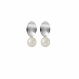 Silver Pearl Drop Earrings by Amelie George Bridal Modern Wedding Jewellery