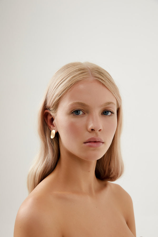 Simple Bridal Earrings Gold Australian Designer Amelie George