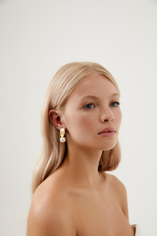 Simple Drop Earrings Wedding by Amelie George Bridal, Rose Gold Modern Wedding Jewellery