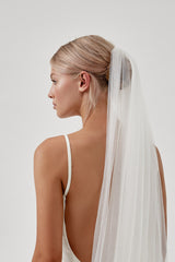 Simple Modern Wedding Veil, by Amelie George Bridal 