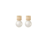 Simple Pearl Wedding Earrings in Gold by Amelie George Bridal 
