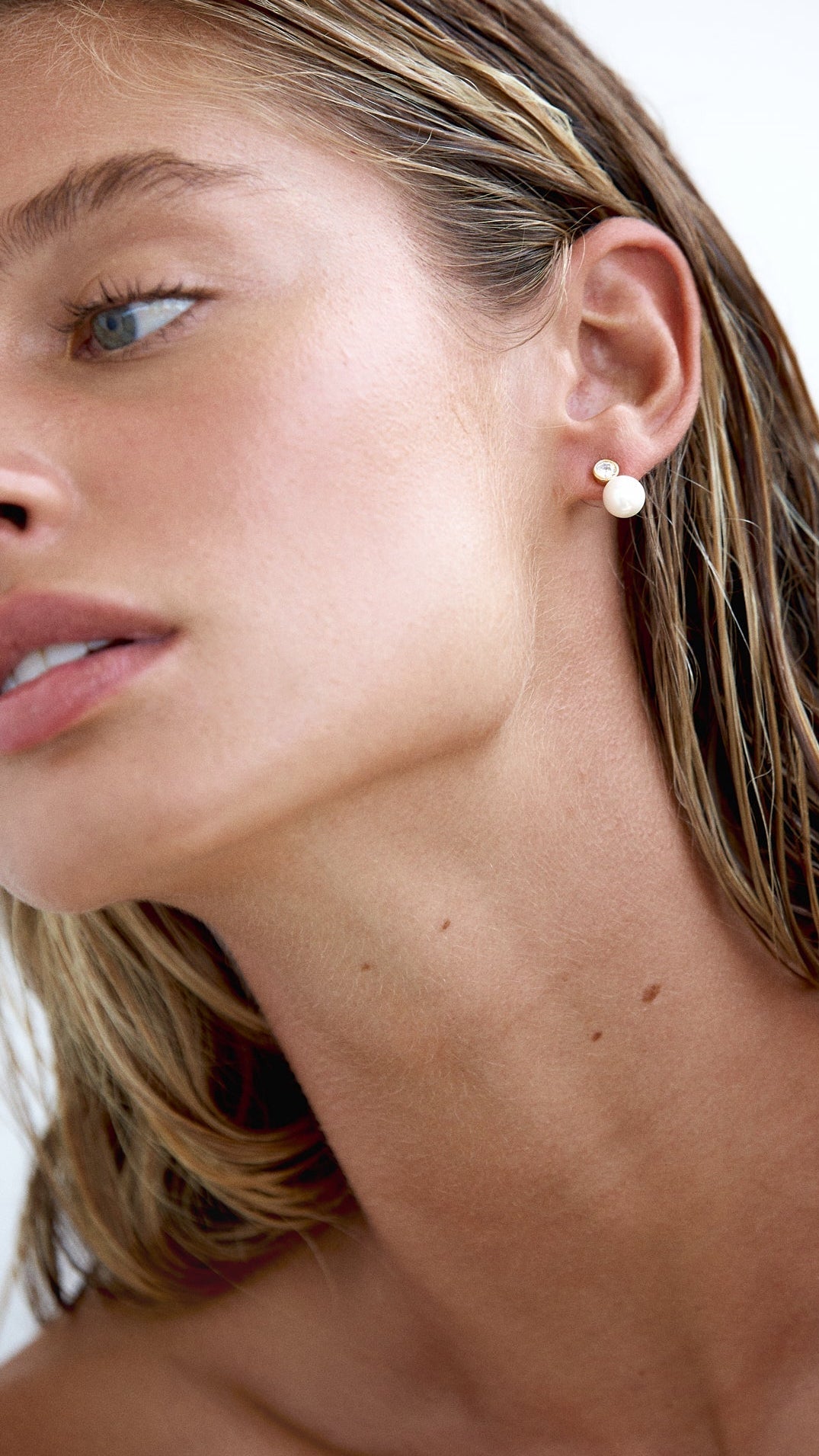 Small Gold Pearl Wedding Earring AMELIE GEORGE BRIDAL