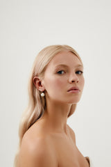 Small Pearl Wedding Earrings in Rose Gold by Amelie George Bridal 