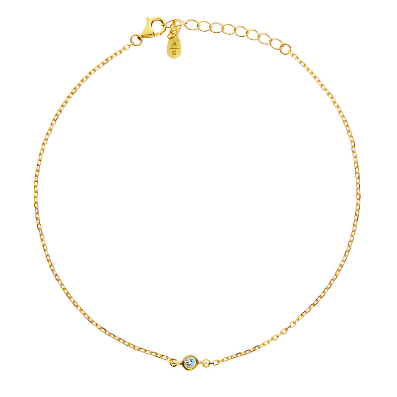 SOMETHING NEW SOMETHING BLUE TOPAZ ANKLET GOLD AMELIE GEORGE PTY LTD