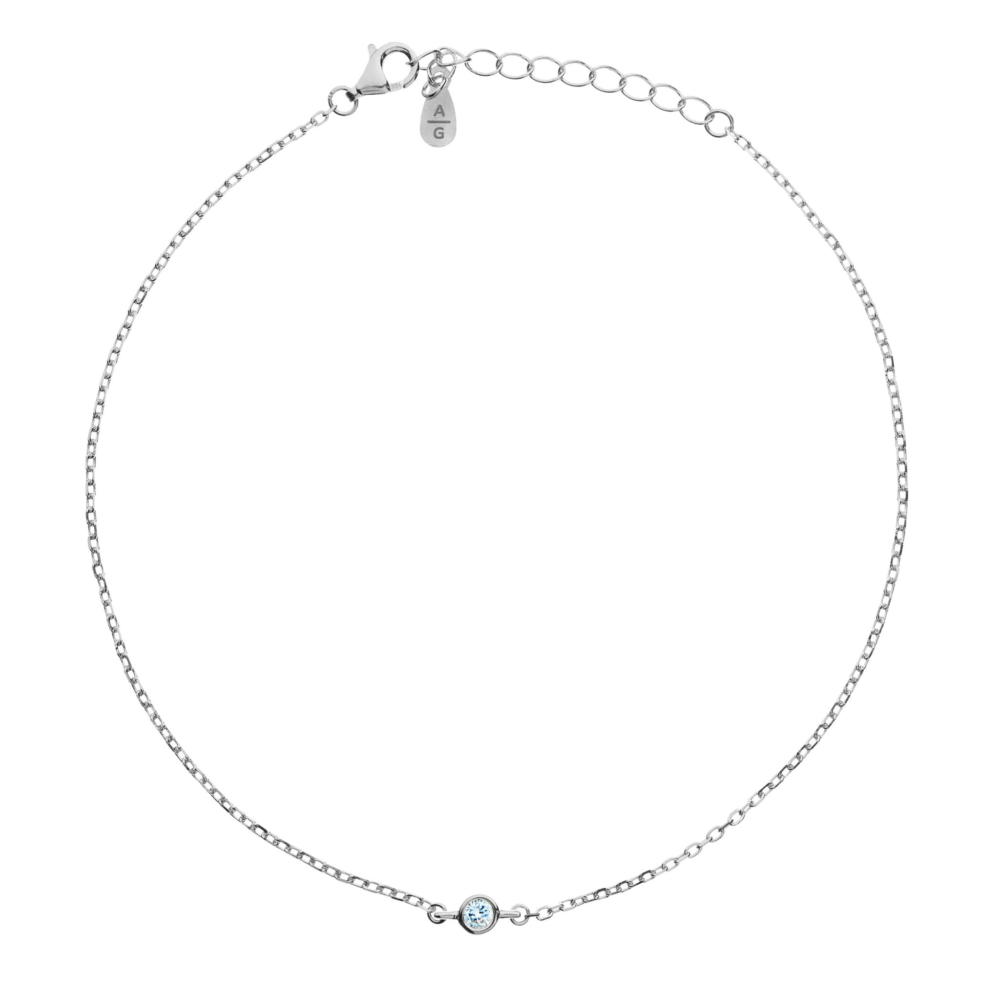 Something New something blue topaz anklet by amelie george bridal silver wedding accessories