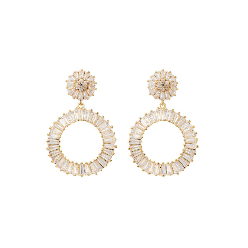 Statement Diamond Earrings Wedding by Amelie George Bridal Gold Modern Wedding Jewellery 