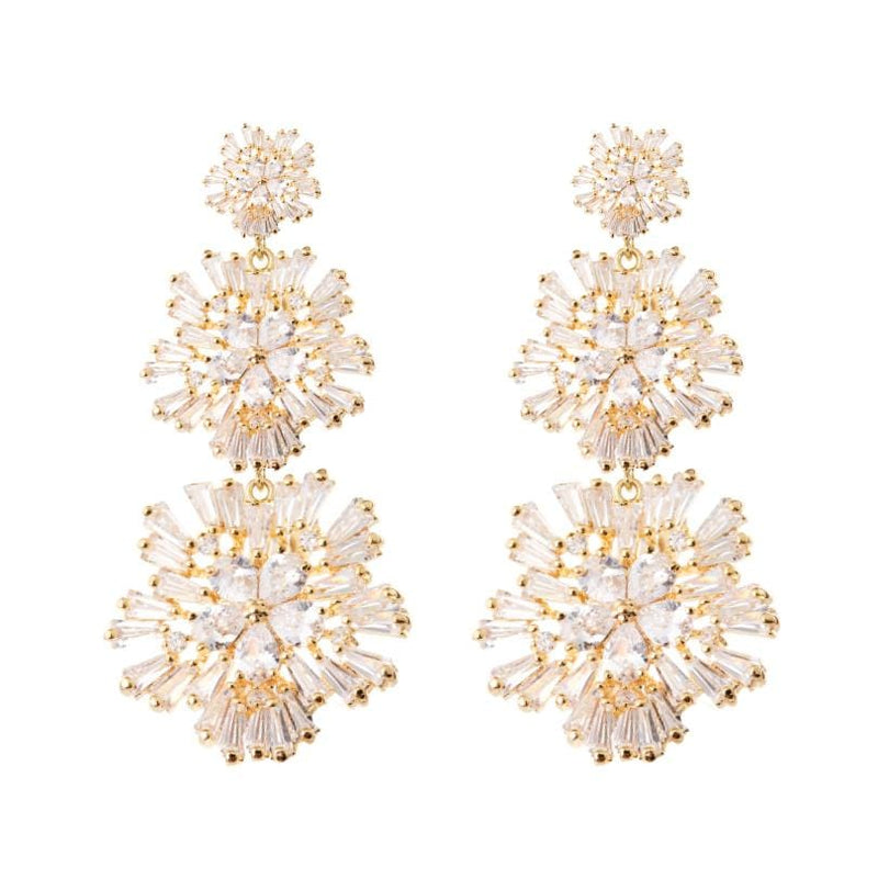 Statement Crystal Earrings Wedding by Amelie George Bridal-Gold Modern Wedding Jewellery  