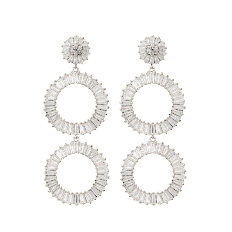 Statement Diamond Earrings Wedding by Amelie George Bridal-Silver Modern Wedding Jewellery  