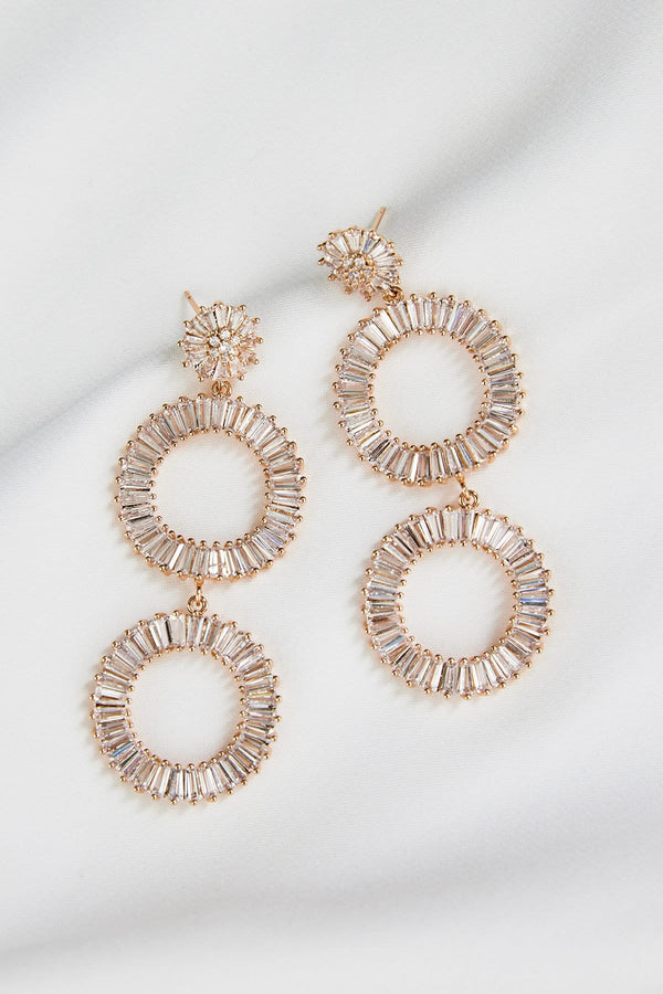 Bridal Jewellery, Wedding Jewellery, Double Hoop Earrings, Boho style wedding earrings, Australian designed bridal hoop earrings, Rose gold bridal earrings, online jewellery shop, melbourne jewellery shop