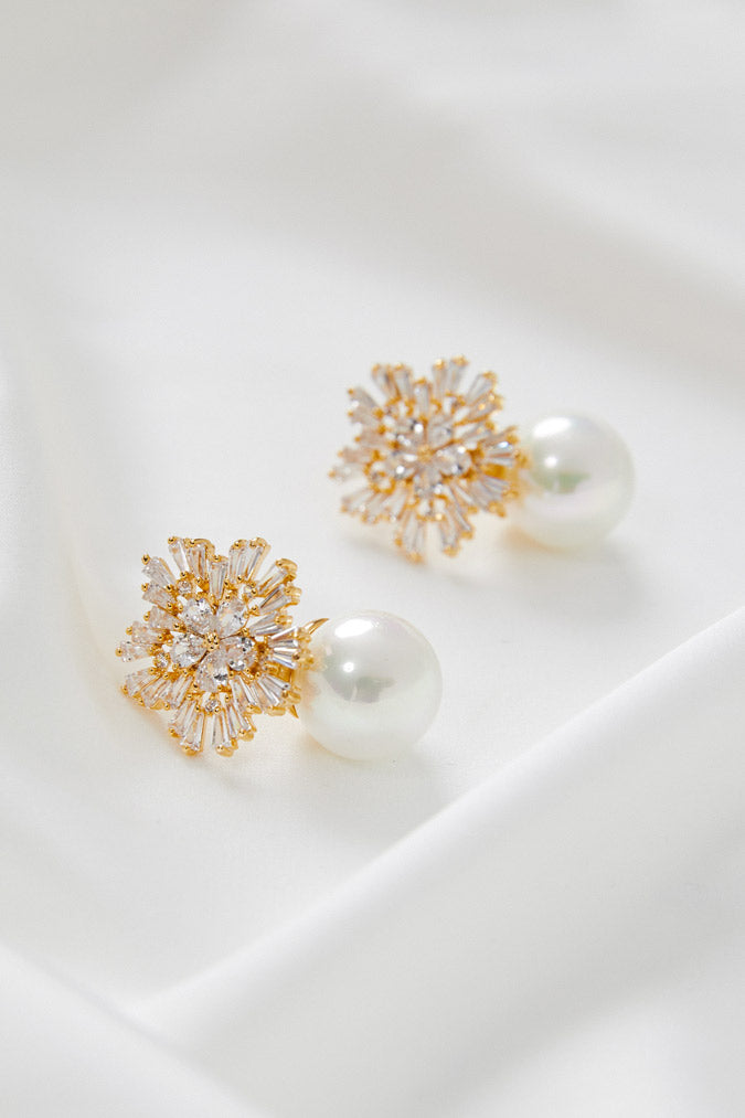 Wedding Earrings Gold by Amelie George Bridal