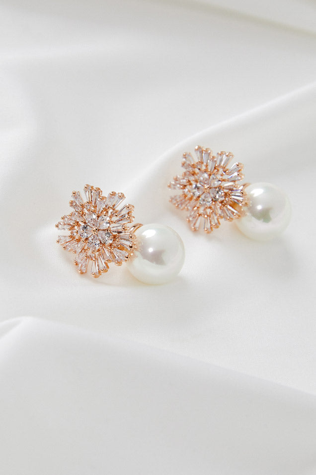 Wedding Earrings Rose Gold by Amelie George Bridal