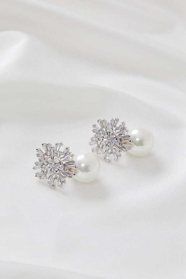 Wedding Earrings Silver by Amelie George Bridal