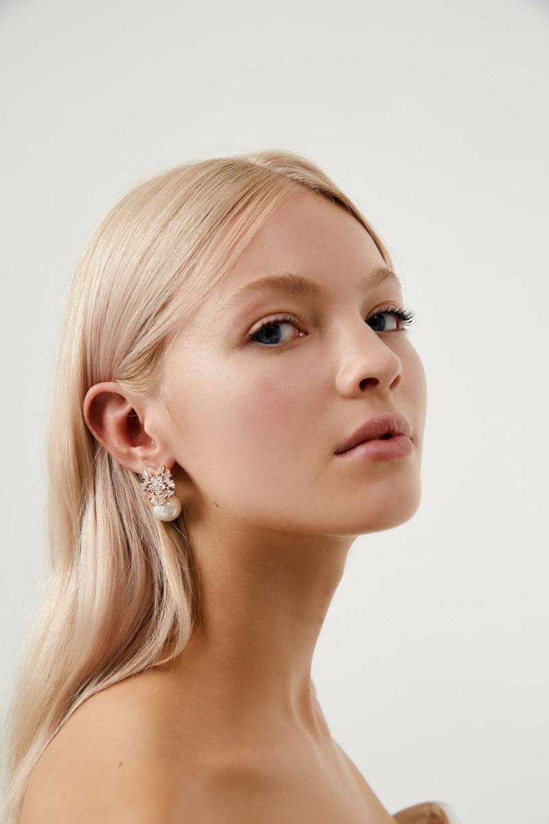 Wedding Earrings for Bride by Amelie George Bridal in Rose Gold