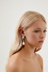 White Gold Dangle Earrings for Wedding Gold by Amelie George Bridal 