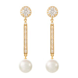art deco wedding earrings crystal pearl gold