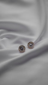 exquisite crystal detailed earrings gold