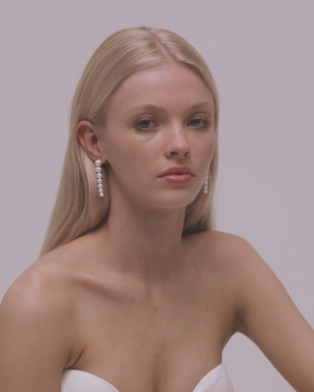 Ivory Pearl Wedding Earrings by Amelie George Bridal - Silver  
